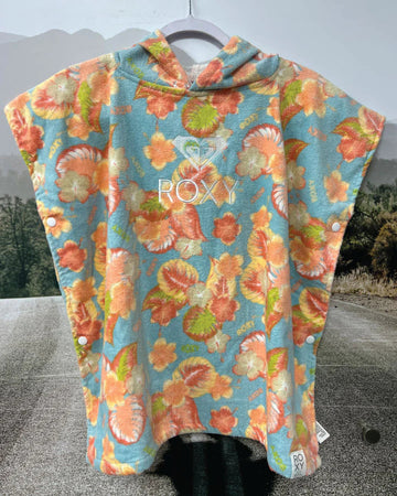 Roxy Girls Stay Magical Printed Hooded  Towel - Cerulean Reef Flowers